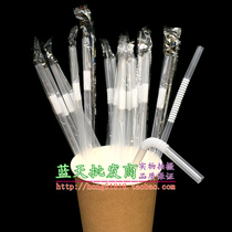 Disposable elbow fine straw beverage straw juice milk tea straws independent packaging small elbow 100
