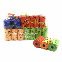 Pet Pooch Thicken ten poo bag Disposable Shoveling Bag Trash Bag Clean Bag Combo-Dog bone tricolour 24 vol.