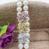 925 silver buckle sub accessories Pearl necklace clip buckle double necklace buckle fixed mezzanine flower necklace clip buckle