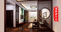 Dongyang wood carving custom living room entrance hall partition flower grid solid wood screen grid doors and windows Chinese style