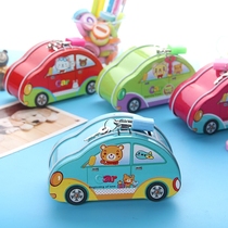Creative Savings Jar Cute Prizes Iron Deposit Money Cartoon Anti-Fall Children Birthday Small Gift Car With Lock Money Pot