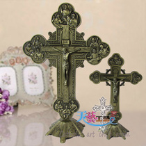 Jesus and the 12 Apostles with a Crucifix Table set Family Ornaments Decorative Alloy Material Catholic Relics