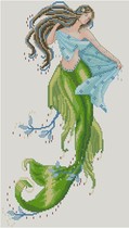 Cross embroidery drawing source file 7536 magazine green mermaid