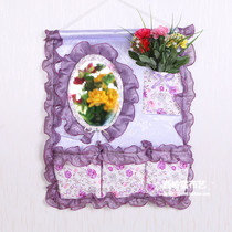 Wall hanging bag door rear storage bag multi-layer storage bag storage bag with mirror creative hanging bag strap