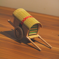 zakka Horse-drawn long boxcar with canopy Home decorations Wooden miniature antique carriage model furniture ornaments
