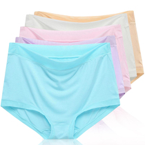 5-piece size solid color unscented ladies boxer underwear middle-aged and elderly high-waisted Modal fabric short underwear