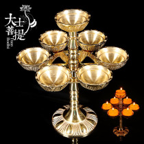 Buddha lamp long light lamp lamp Buddha lamp seven star Lotus Lotus pure copper candle holder lamp holder butter lamp candle base