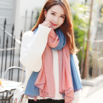 Autumn and winter scarf Female Korean version of the wild shawl dual-use student small fresh long towel British bamboo sub-cotton and hemp collar