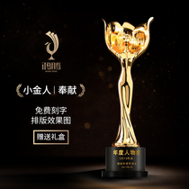 Oscar little Golden Man trophy custom creative Crystal custom Company annual meeting award Metal trophy production lettering