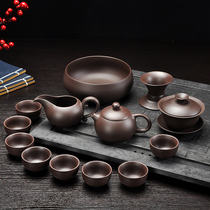 Yixing original mine old purple clay Whole set of Purple Sand Kung Fu tea set Playable inverted Xishi Teapot Teacup