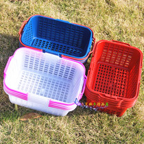3-12 Jin square plastic strawberry fruit basket Bayberry blue portable picking basket direct sale Mulberry very egg frame vegetables