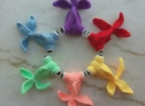 diy hand crochet doll goldfish figurine wool braided goldfish key button text tutorial