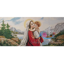 Icon Cotton woven image Catholic holy relic Virgin holding Jesus 57 European-style frameless church home decoration painting direct sales