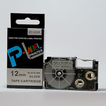 Ordinary domestic label paper PT-12SR label tape 12MM black on silver KL-820 120 printer ribbon