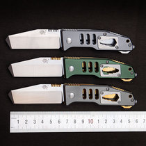 Three-edged wood 7046 outdoor multi-functional folding knife folding knife Self-defense portable camping knife pocket knife saber