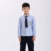  FOYA FOYA British boys pure cotton Oxford spinning long-sleeved blue shirt School uniform trousers 2-piece set