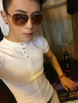 Quick hand same Mens Society guy short-sleeved T-shirt Slim teenager Joker Korean coat Tide mens clothing