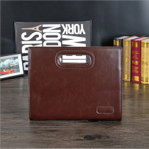 Mens bag trendy fashion hand-held business File Bag bag Crazy Horse leather mens bag casual retro envelope bag