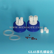 GL45 porous screw cap system HPLC mobile phase solvent bottle cap non-standard custom 2 hole 8 1