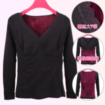 Winter lady fixes with velvet and thicker warm tops shaped long sleeves and underwear