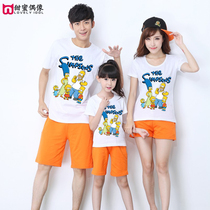 Sweet Idol family of three clothes parent-child T-shirt Simpson family summer cotton half sleeve