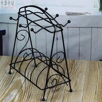 Food container Food substitute Wrought iron coffee cup rack Paint-plated shelf Stainless steel cup holder 6-piece two-piece universal cup holder