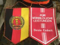 Small military flag of the GDR of the German Democratic Republic