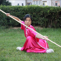 Finishing two ends of the same thick white wax rod martial arts stick Shaolin stick eyebrow stick Taiji whip short long stick white stick white stick