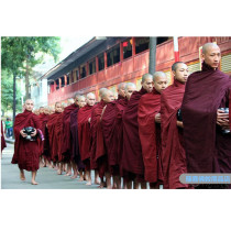 Southern Theravada Buddhism Biku three-coat maroon top Lower belt Monk monk suit cassock