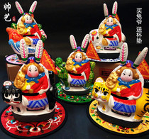 Chinese style characteristics Foreign affairs abroad gifts Old Beijing rabbit Master handmade clay sculpture ornaments traditional souvenirs to send foreigners