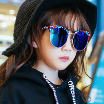 Fashion baby trend sunglasses anti UV parent - child sunglasses Han Han Han Han - shaped semi - frame round 2017 new model