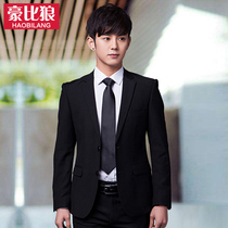 Howe Wolf suit suit men Korean business slim suit professional dress groom wedding dress