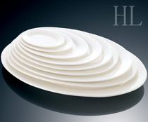 Hotel restaurant household dish plate ceramic dish plate steamed fish plate pure white dish fish plate