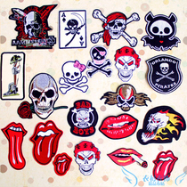 Super cool punk style large skull cloth patch patch patch tongue patch patch patch patch patch patch lip embroidery can be ironed patch