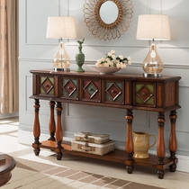 Eurostyle Xuanguan Taiwanese-style country end View solid wood long table with long table for table retro to make old drawer table