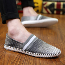 2021 new spring canvas casual Korean version of the trend does not tie a pedal lazy cloth shoes mens shoes Doudou tide shoes