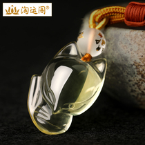 Yi Mingju yellow crystal fox mascot Jewelry pendant pendant pendant necklace for men and women
