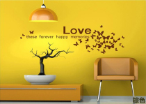 Butterfly Romantic Stickers Drawing Living Room Sofa TV Background wall Wall Stickler Wedding room Decorative Bedroom Bedside Stickler