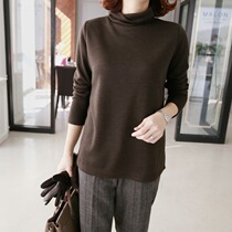 U Home loose long sleeve womens coat autumn 2021 New Korean slim Joker high neck base shirt