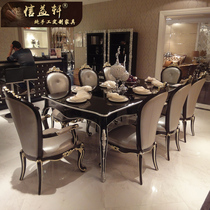 Shin Yixuan Lavish Oan-style Solid Wood Dining Table Palace New Vintage Dining Table And Chairs Combined Villa Restaurant Custom Furniture