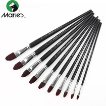 Marley brand gouache brush set for beginners Art students Adult special nylon hair gouache art examination special brush Watercolor pen Acrylic oil painting pen Hand painting brush single