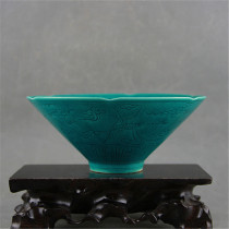 Ming Zhengde Yin sculpture Longevity Crane Hat bowl Late antique porcelain Old goods Old goods antique antique collection