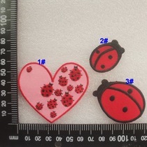 Heart embroidery YD02 cartoon seven-star ladybug Beetle Beetle embroidery love heart-shaped adhesive cloth