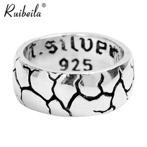 ruibeila925 silver personality simple crack crack ring retro Thai silver men handsome plate finger index finger