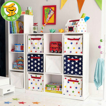 Childrens bookshelf floor combination cabinet simple storage locker multi-layer shelf student multi-function storage rack lattice cabinet