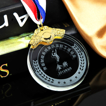 Custom medal listing custom games trophy production Honor custom crystal medal Creative sales champion cup