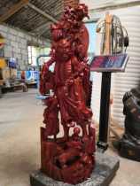 Showcase boutique red sandalwood Guanyin Maitreya Damozu Shouxing wood carving crafts please Buddha town to keep safe