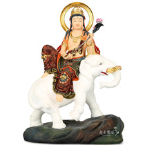 Taiwan pure copper gilded Buddha statue Huayan Three Holy Manjushri Bodhisattva Puxian Bodhisattva Manjushri Puxian Home Protector Ornament