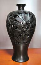 Business Crafts Gift ceramic vase Home decorations Terrific day photos Black Tao (flowers open rich and expensive bottle)