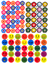 Kindergarten bonus sticker * praise sticker * cartoon sticker * colorful flower smiley face sticker * cartoon sticker